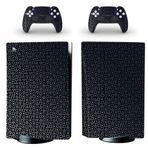 Kt Grup Siyah Arkaplan Beyaz Kol Düğmeleri Playstation 5 Dijital Versiyon Sticker Kaplama Seti