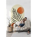 Kt Grup Tropikal Yaprak Ve Güneş Boho Kemer Arch Salon Ve Oturma Odası Modern Duvar Sticker