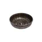 Kt HOME Hamam Tası Osmanlı Motifli Metal Banyo Tası Siyah Nikel Antik
