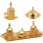 KT Home Kahve Sunum Seti Kahve Fincanı 2 Kişilik Takım Türk Kahvesi Fincan Osmanlı Usulü Fincan Zamak Acrl - Gold