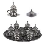 Kt HOME Kahve Sunum Seti Kahve Fincanı 6 Kişilik Takım Türk Kahvesi Fincan Osmanlı Üsülü 6 LI Hrm1874 Antik Siyah
