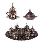 Kt HOME Kahve Sunum Seti Kahve Fincanı 6 Kişilik Takım Türk Kahvesi Fincan Osmanlı Üsülü 6 LI Hrm1874 bakır