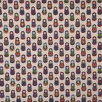 Kt KILOtela - Dijital baskılı poplin kumaş, pamuk, dekorasyon, giyim, el işi, patchwork, 100 cm uzunluk x 140 cm genişlik, Matrioshka bebekleri, çok renkli ─ 1 metre