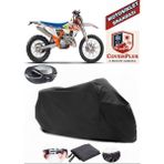 Ktm 250 Exc Six Days Tpı Branda Siyah Arka Çanta Uyumlu(Topcase) Motosiket Brandası Motor Örtüsü Çadır Su Geçirmez Motosiklet Kılıfı Motor Brandası,lastikli,taşıma Torbalı
