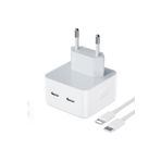 KTR TECH Yeni Nesil çift giriş Iphone Şarj Aleti ve Kablo 35W Çift Usb-C Hızlı Şarj Cihazı ktr17