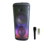Kts-1626 Mikrofonlu Kumandali Rgb Ledli Bluetooth Hoparlor Usb-Tf-Fm Radyo Siyah