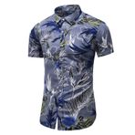 KTWOLEN Erkek Rahat Kesim Vintage Hawaii Gömlek Tropik Batik Gömlek Baskılı Kısa Kollu Plaj Şık Parti Tişörtü, gri, M