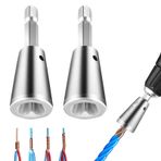 ktxaby Matkap için 2 Adet Tel Twister Aracı, 6mm Matkap Tel Twister, Tel Bağlayıcı Tel Büküm Aracı, Matkap için Tel Somun Twister, Hex Shank Kablo Hızlı Sıyırma, Matkap için Taşınabilir Tel Twister