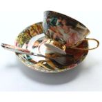 Kuadu Shop 1550W Tarzı Yefine Yüksek Li Kemik Porselen Kahve Fincanları Vintage Seramik Sırlı Gelişmiş Çay Fincanı ve Tabak Setleri Lüks Hediyeler (Yurt Dışından) - Kahve Eşyaları - Renkli