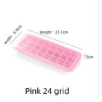 Kuadu Shop Pembe-24 Izgara Stili Buz Küpü Yapma Tepsisi Krem ​​kalıp Glacon Mlicone Formu Kapaklı Dondurma Küçük Kalıp Mutfak Aksesuarları Moldes De Silicona (Yurt Dışından) - Dondurma Aracı - Renkli