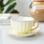 Kuadu Shop Stil3 Stili Pembe Şirin Yaratıcı Porselen Fincan ve Tabağı Seramik Sade Çay Takımları Modern Tasarım Kahve Fincanları Tazas Para Cafe (Yurt Dışından) - Kahve Eşyaları - Renkli