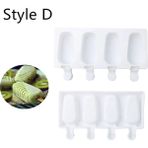 Kuadu Shop YH006605 Stili Silikon Dondurma Kalıp Dondurucu Suyu 4 Hücre Delik Buz Lolly Pop Küp Tepsi Varil Maker Kalıp Çubukları Dıy Ev Yapımı Popsicle Formu (Yurt Dışından) - Dondurma Aracı - Renkli