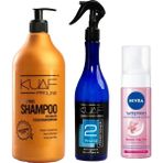 Kuaf Tuzsuz Keratin Şampuan 1000 ml+ Mavi Keratinli Sıvı Saç Kremi 400 ml + Nıvea- Yüz Temizleyici Köpük