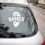 Kuafor Berber oto Sticker Araba Etiket Yapıştırması 20CM Beyaz Renk