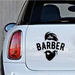 Kuafor Berber oto Sticker Araba Etiket Yapıştırması 20CM Sİyah Renk