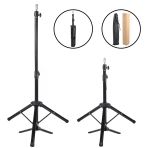 Kuaför Eğitim Mankeni İçin Ayaklı Metal Tripod - Siyah + Taşıma Çantası Trıpod-Asıyah