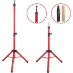 Kuaför Eğitim Mankeni İçin Metal Tripod - Kırmızı + Taşıma Çantası