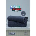 Kuaförlere Özel Boya Tutmayan Mikrofiber Saç Havlusu 50 x 90 cm 2'li Set - Gri - 50 x 90 cm