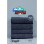 Kuaförlere Özel Boya Tutmayan Mikrofiber Saç Havlusu 50 x 90 cm 4'lü Set - Gri - 50 x 90 cm