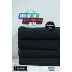 Kuaförlere Özel Boya Tutmayan Mikrofiber Saç Havlusu 50 x 90 cm 4'lü Set - Siyah - 50 x 90 cm