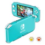 KUAINIAO Protective Case for Nintendo Switch Lite, Soft Durable Clear TPU Switch Lite Case with 2PCS Thumb Grips Caps, Shock-Absorbent, Anti-Scratch Design Switch Lite Cover