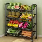 KUANGGE 4 Katmanlı Tekerlekli Depolama Arabası, Mutfak Depolama Rafları, Banyo, Oturma Odası, Ofis için Tekerlekli Metal Hizmet Arabası (70 cm)