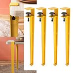 Kuangge ayarlanabilir metal masa ayakları, DIY merkezi masa için, F şeklinde tasarım, demir mobilya ayakları, koruyucu ped ve alyan anahtarlı, yeşil, 40 cm