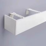KUANGGE Ayırıcı perde kutusu kapağı için sadece çerçeve – 10,5 cm/14 cm, pencere için dekoratif alüminyum perde kornişi, oturma odası için volanlı duvar askısı