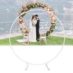 KUANGGE BalloonArch Stand, Altın/Beyaz Daire Düğün Arch Çiçek Halkaları Standı Yuvarlak Zemin Standı, Sağlam Tabanlı Metal Arch Bahçe Kemer Çerçevesi, Düğün, Tören, Dekorasyon için