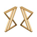 KUANGGE Endüstriyel mobilya ayakları Ağır Hizmet Tipi Metal Masa Ayakları 2'li Set 70/100cm Yükseklik 30/40/50cm Geniş Masa Sehpası Tezgah Ayakları Altın Kaplama 50x100 Boyutlar