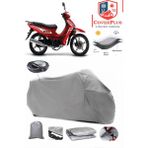 Kuba Kee 100 Branda Gri Arka Çanta Uyumlu(Topcase) Motosiket Brandası Motor Örtüsü Çadır Su Geçirmez Motosiklet Kılıfı Motor Brandası,lastikli,taşıma Torbalı