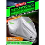 Kuba Pikap 200 Max Motorsiklet Brandası Motor Örtüsü Yeşil Reflektörlü-Gri - Arka Çanta Uyumsuz