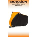 Kuba Pikap 200 Max Uyumlu Motosiklet Brandası Turuncu Üstlü Siyah Renkli Örtü - Çanta Uyumsuz