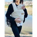 Kubbe Anakucağı Cepli Bebek Taşıma Şalı, Bebek Askısı Sling - Krem