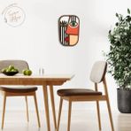 Kübizm Ahşap Çerçeveli Renkli Soyut Geometrik Modern Duvar Tablosu Panosu