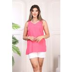 Kübra Tekstil V Yaka Taşlı Kadın Pembe Bluz