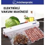 Küchen Pratic Ev Tipi Elektrikli Gıda Vakum Makinesi - Turuncu + 10 Poşet - Krem