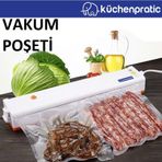 Küchen Pratic Tırtıklı Vakum Poşeti 100 Adet Desenli Vakum Naylonu 18x23