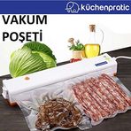 Küchen Pratic Tırtıklı Vakum Poşeti 50 Adet Desenli Vakum Naylonu 17X25