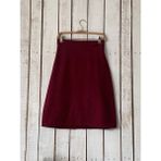 Küçüğüm Butik Bordo Kaşe Kısa Etek - L - XL