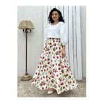 KÜÇÜĞÜM BUTİK Çilek Desenli Kloş Poplin Etek