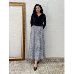 Küçüğüm Butik Gri Uzun Payet Etek - L - XL