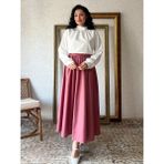 Küçüğüm Butik Gül Kurusu Büzgülü Kloş Poplin Etek - S - M