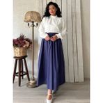 Küçüğüm Butik Indigo Mavisi Kloş Poplin Etek - S - M