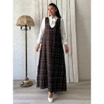 Küçüğüm Butik Kahverengi Tüvit A-Kesim Jile Elbise - L - XL