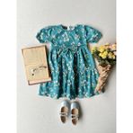 Küçüğüm Butik Kız Çocuk Bahar Dalı Poplin Elbise - Petrol Yeşili - 2 - 3 Yaş