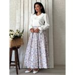 Küçüğüm Butik Lila Açelya Çiçeği Poplin Kloş Etek - S - M