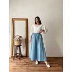 Küçüğüm Butik Mavi Çıtır Poplin Kloş Etek - L - XL