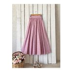 KÜÇÜĞÜM BUTİK Pembe-Mor Çiçekli Kloş Poplin Etek