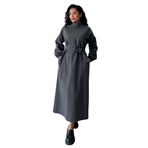 KÜÇÜĞÜM Butik Salaş Kaşe Elbise (Antrasit, L-XL)